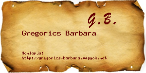 Gregorics Barbara névjegykártya